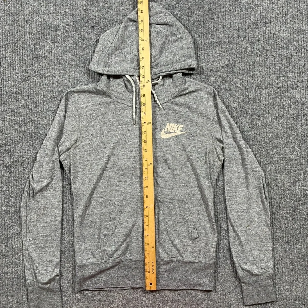 Nike Womens Hoodie Size Medium Gray Full Zip Jacket Logo Casual Activewear - Picture 7 of 12